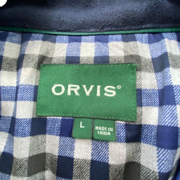 Orvis Men's Wool Ultimate Foul Weather Sweater Wool Blend Navy Blue Size L - Picture 4 of 9